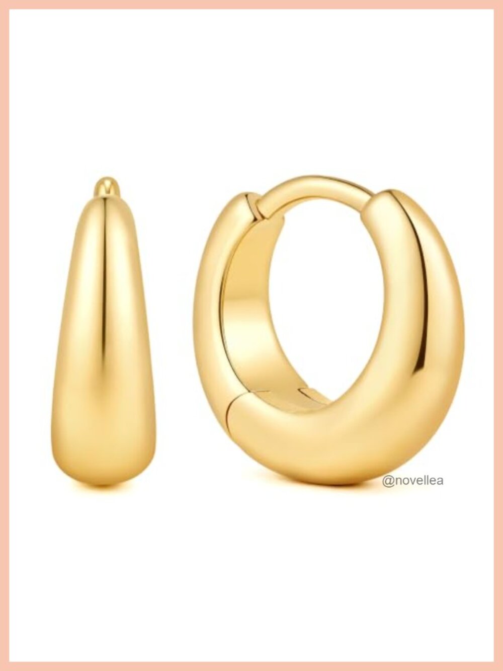 14K Gold Plated Hoop Earrings for Women - Teardrop Earrings 10 12 15 20mm